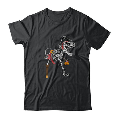 Dinosaurs T-Rex Skeleton Pirate Halloween Saurus For Men Women-T-Shirt & Hoodie-Classic T-Shirt-Black