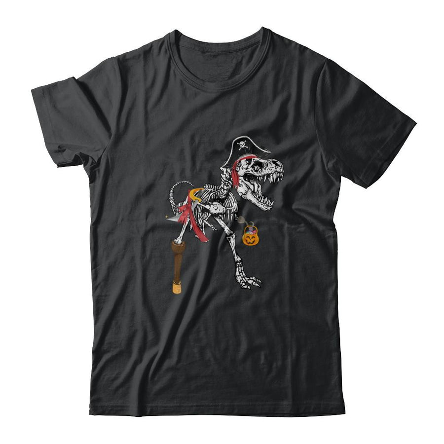 Dinosaurs T-Rex Skeleton Pirate Halloween Saurus For Men Women-T-Shirt & Hoodie-Classic T-Shirt-Black