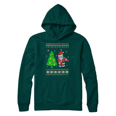 Floss Dance Flossing Santa Christmas Ugly Sweater-T-Shirt & Sweatshirt-Pullover Hoodie-Deep Forest