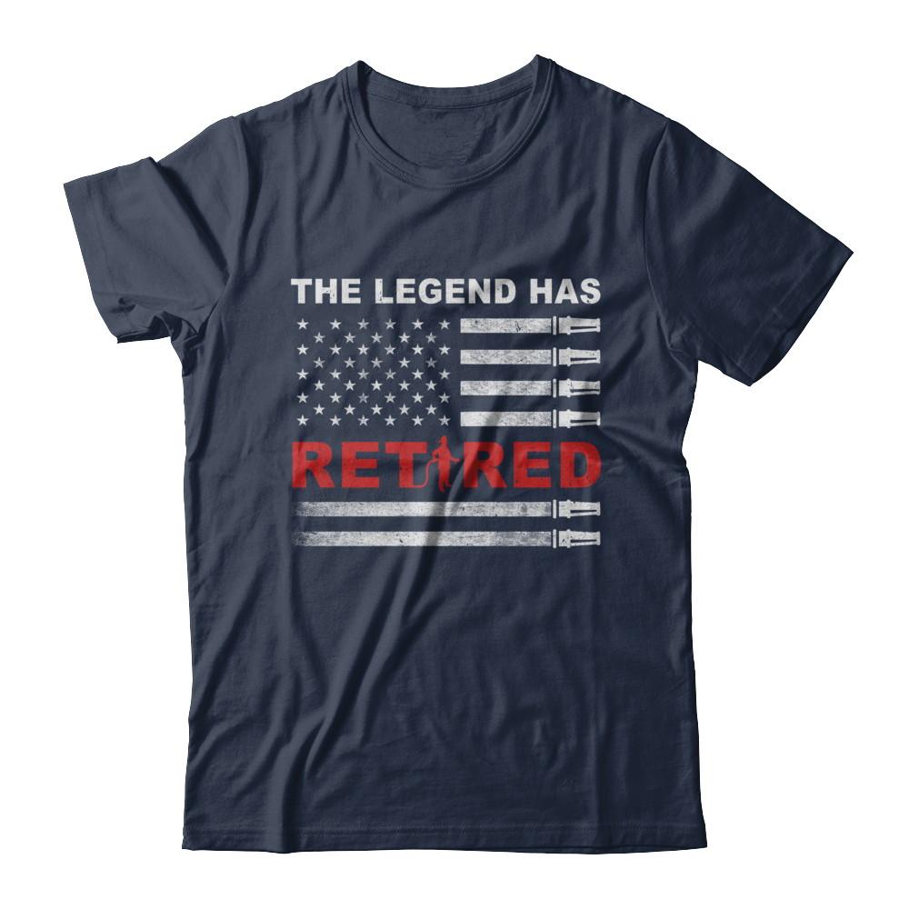 The Legend Has Retired Firefighter Retirement Gift-T-Shirt & Hoodie-Classic T-Shirt-Navy