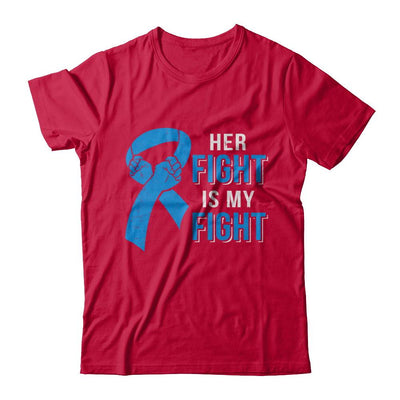 Her Fight Is My Fight Colon Cancer Blue Ribbon Awareness-T-Shirt & Hoodie-Classic T-Shirt-Red