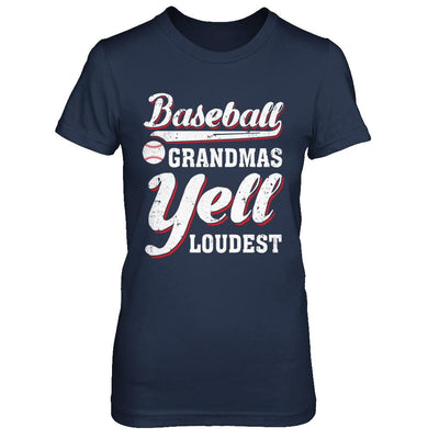 Baseball Grandmas Yell Loudest-T-Shirt & Hoodie-Women's T-Shirt-Navy