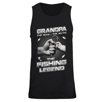 Grandpa The Man The Myth The Fishing Legend-T-Shirt & Hoodie-Unisex Tank-Black