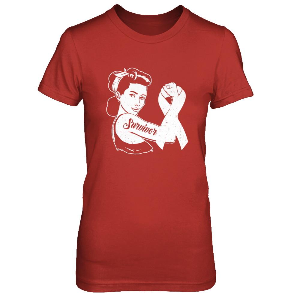 We Can Cure It Lung Cancer Clear Awareness Survivor-T-Shirt & Hoodie-Women's T-Shirt-Red