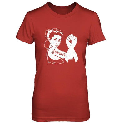 We Can Cure It Lung Cancer Clear Awareness Survivor-T-Shirt & Hoodie-Women's T-Shirt-Red