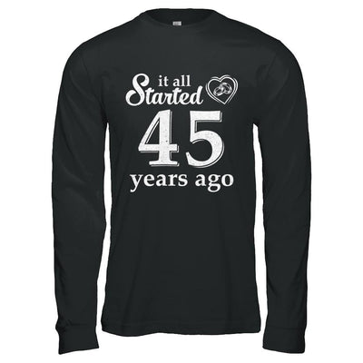 45Th Wedding Anniversary Married Couples 1976 Husband Wife-T-Shirt & Hoodie-Long Sleeve T-Shirt-Black