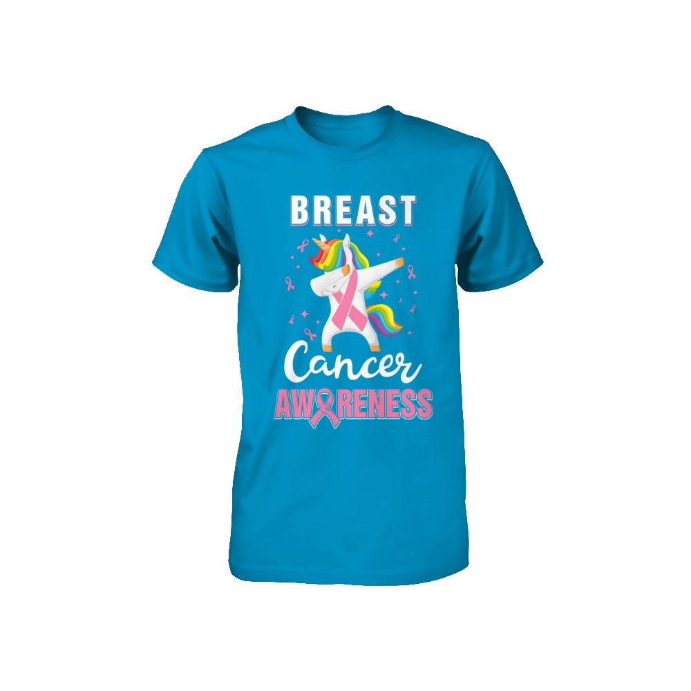 Inspirational Breast Cancer Awareness Unicorn Support Youth-Youth Shirt-