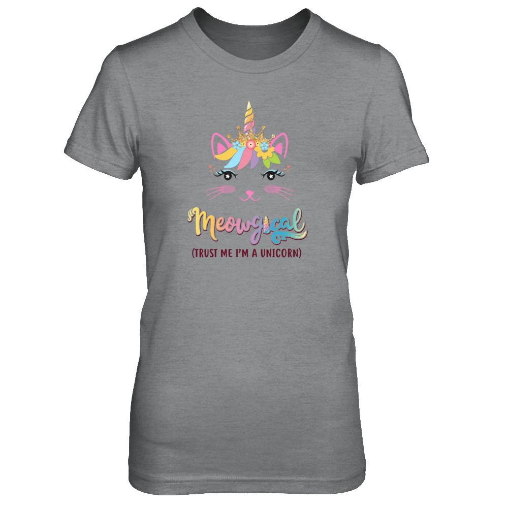 Caticorn Kittycorn Rainbow Meowgical Cat Unicorn Cute-T-Shirt & Tank Top-Women's T-Shirt-Sport Grey