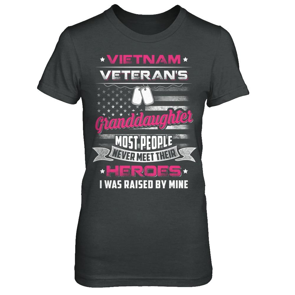 Vietnam Veteran's Granddaughter I Was Raised By Mine-T-Shirt & Hoodie-Women's T-Shirt-Dark Heather
