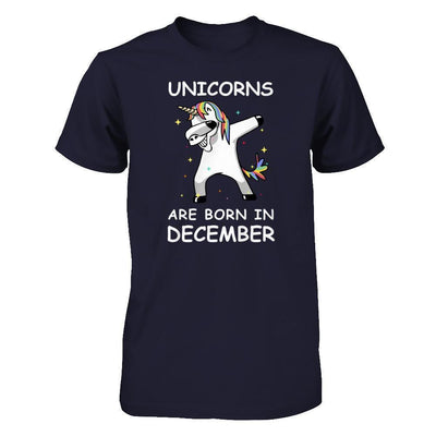 Unicorns Are Born In December Cute Dabbing-T-Shirt & Tank Top-Premium T-Shirt-Midnight Navy