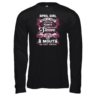 April Girl Hated By Many Loved By Plenty Heart On Her Sleeve-T-Shirt & Tank Top-Long Sleeve T-Shirt-Black