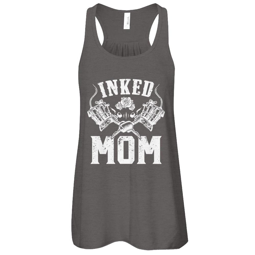Inked Mom Rose Tattooed Tattoos Mothers Day-T-Shirt & Tank Top-