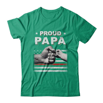Proud Papa Fireman Firefighter Thin Red Line Flag Fathers Day-T-Shirt & Hoodie-Classic T-Shirt-Kelly Green