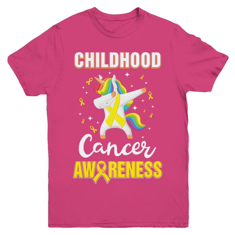 Childhood Cancer Awareness Cute Unicorn Warrior Youth-Youth Shirt-Youth T-Shirt-Heliconia