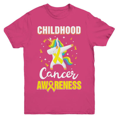 Childhood Cancer Awareness Cute Unicorn Warrior Youth-Youth Shirt-Youth T-Shirt-Heliconia