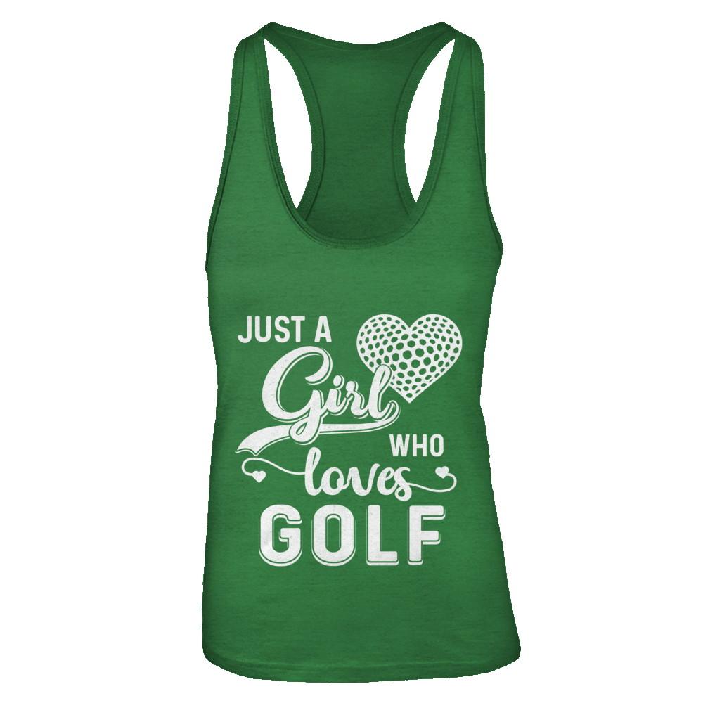 Just A Girl Who Loves Golf-T-Shirt & Tank Top-Women's Ideal Racerback Tank-Kelly Green