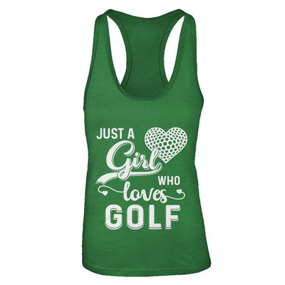 Just A Girl Who Loves Golf-T-Shirt & Tank Top-Women's Ideal Racerback Tank-Kelly Green