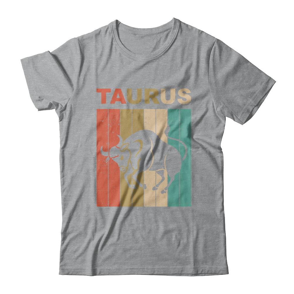 Vintage Taurus Zodiac April May Birthday Gift-T-Shirt & Hoodie-Classic T-Shirt-Sport Grey