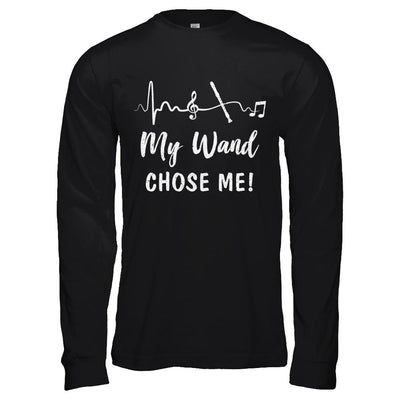 My Wand Chose Me Flute Player Music-T-Shirt & Hoodie-Long Sleeve T-Shirt-Black