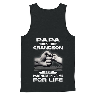 Papa And Grandson Best Partners In Crime For Life-T-Shirt & Hoodie-Unisex Tank-Black