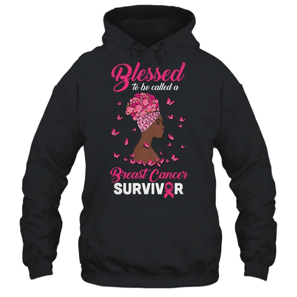 African American Breast Cancer Blessed Survivor-T-Shirt & Hoodie-Pullover Hoodie-Black