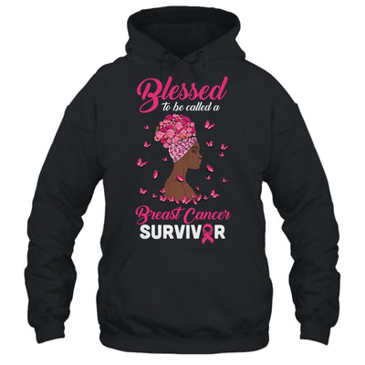 African American Breast Cancer Blessed Survivor-T-Shirt & Hoodie-Pullover Hoodie-Black