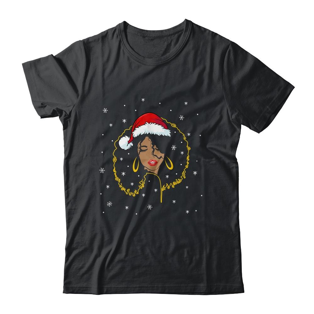 African American Christmas Santa Claus Black Woman-T-Shirt & Sweatshirt-Classic T-Shirt-Black