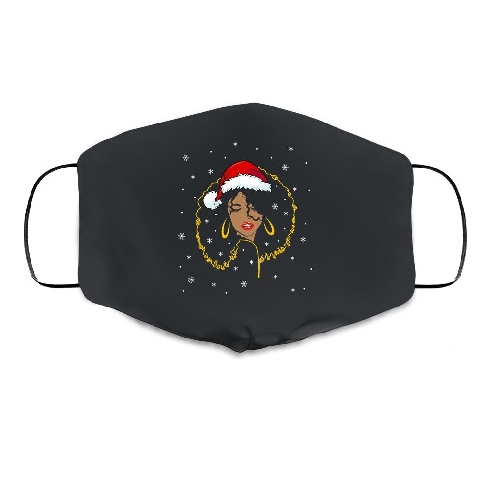 African American Christmas Santa Claus Black Woman Cloth Face Mask