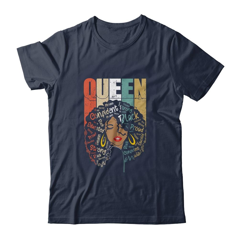 African American For Educated Strong Black Woman Queen-T-Shirt & Tank Top-Classic T-Shirt-Navy