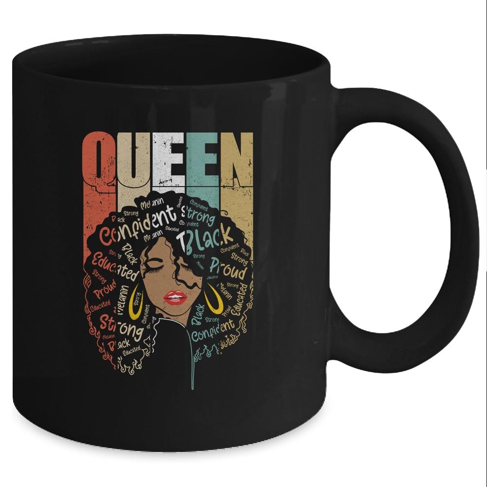 African American For Educated Strong Black Woman Queen Mug-Coffee Mug-Mug-Black