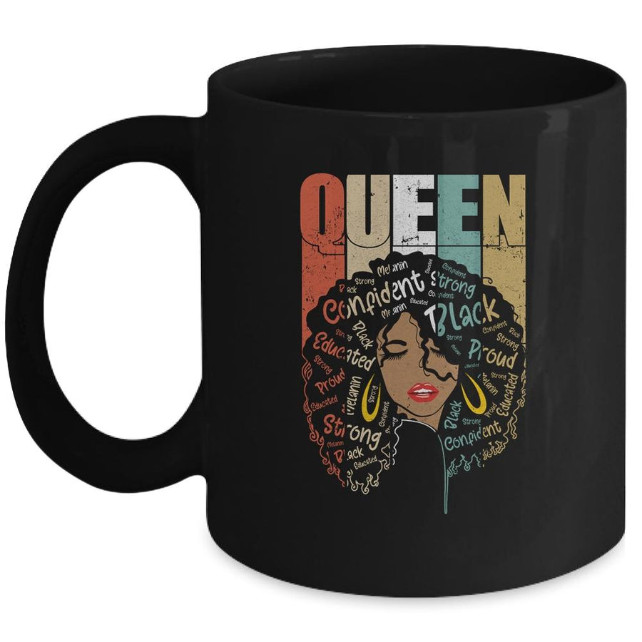 African American For Educated Strong Black Woman Queen Mug-Coffee Mug-Mug-Black