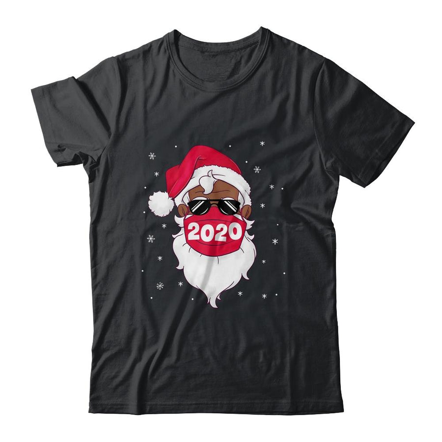 African American Santa Black Christmas Santa Wearing Mask-T-Shirt & Sweatshirt-Classic T-Shirt-Black