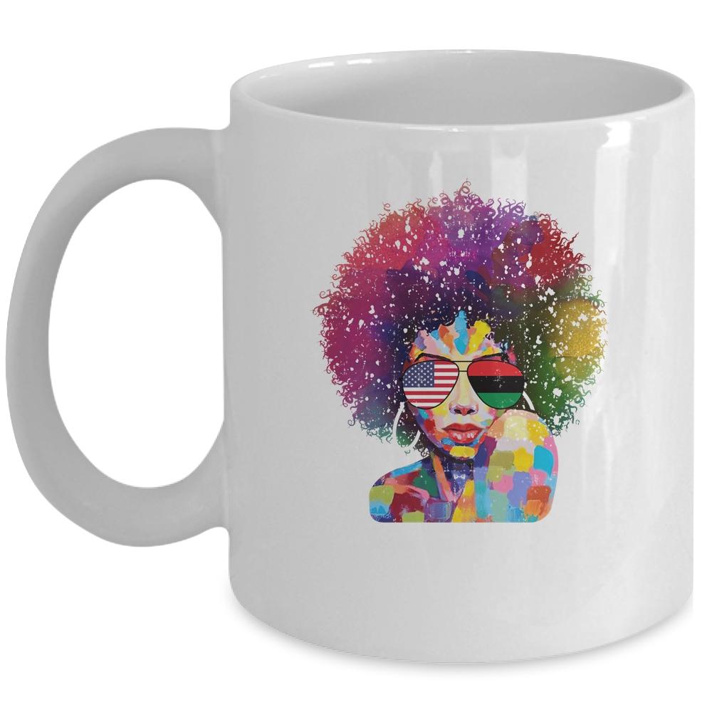 Afro Women Black Queen African American Melanin Queen Mug-Coffee Mug-Mug-White