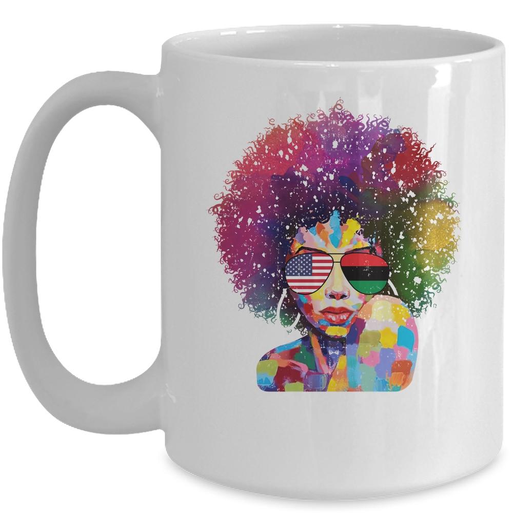 Afro Women Black Queen African American Melanin Queen Mug-Coffee Mug-Mug-White