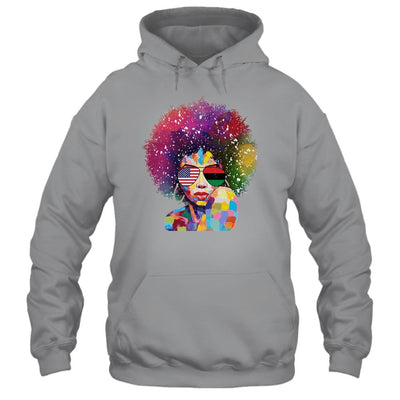 Afro Women Black Queen African American Melanin Queen-T-Shirt & Tank Top-Pullover Hoodie-Sport Grey