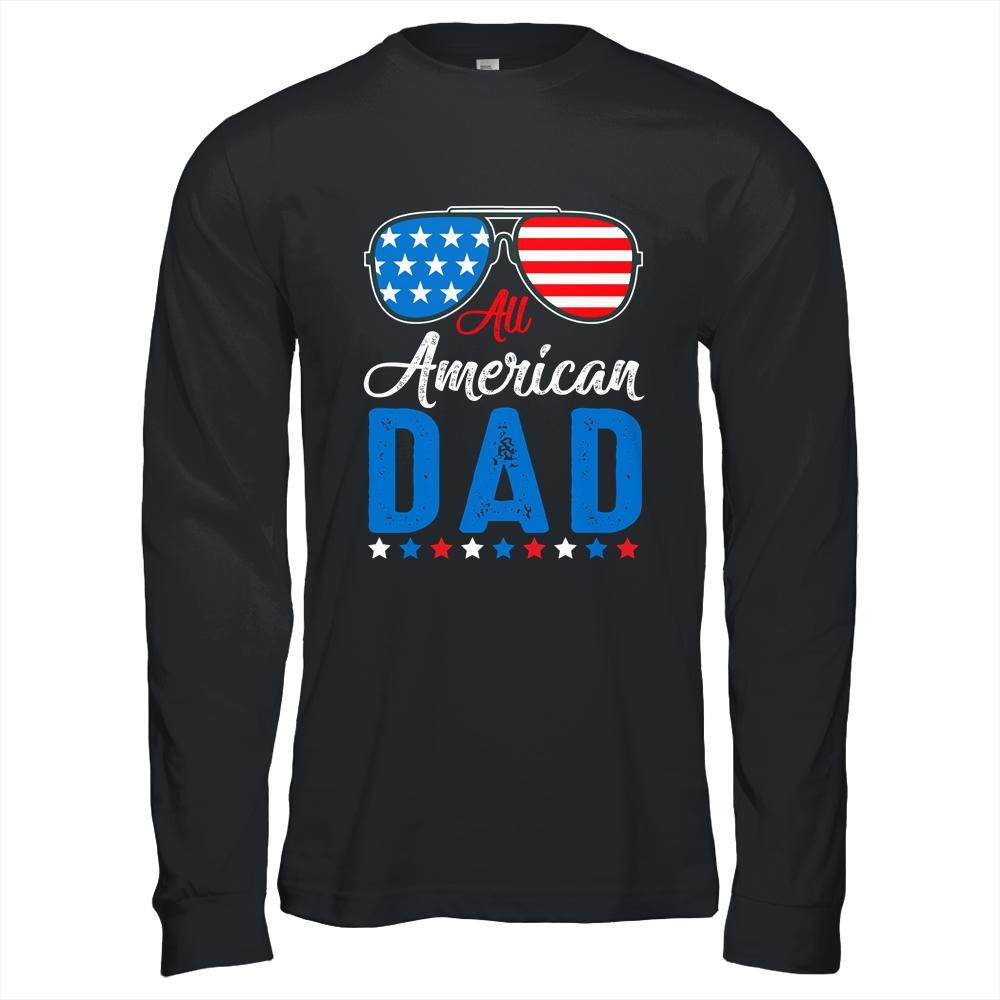 All American Dad 4th of July Independence Men Daddy-T-Shirt & Hoodie-Long Sleeve T-Shirt-Black