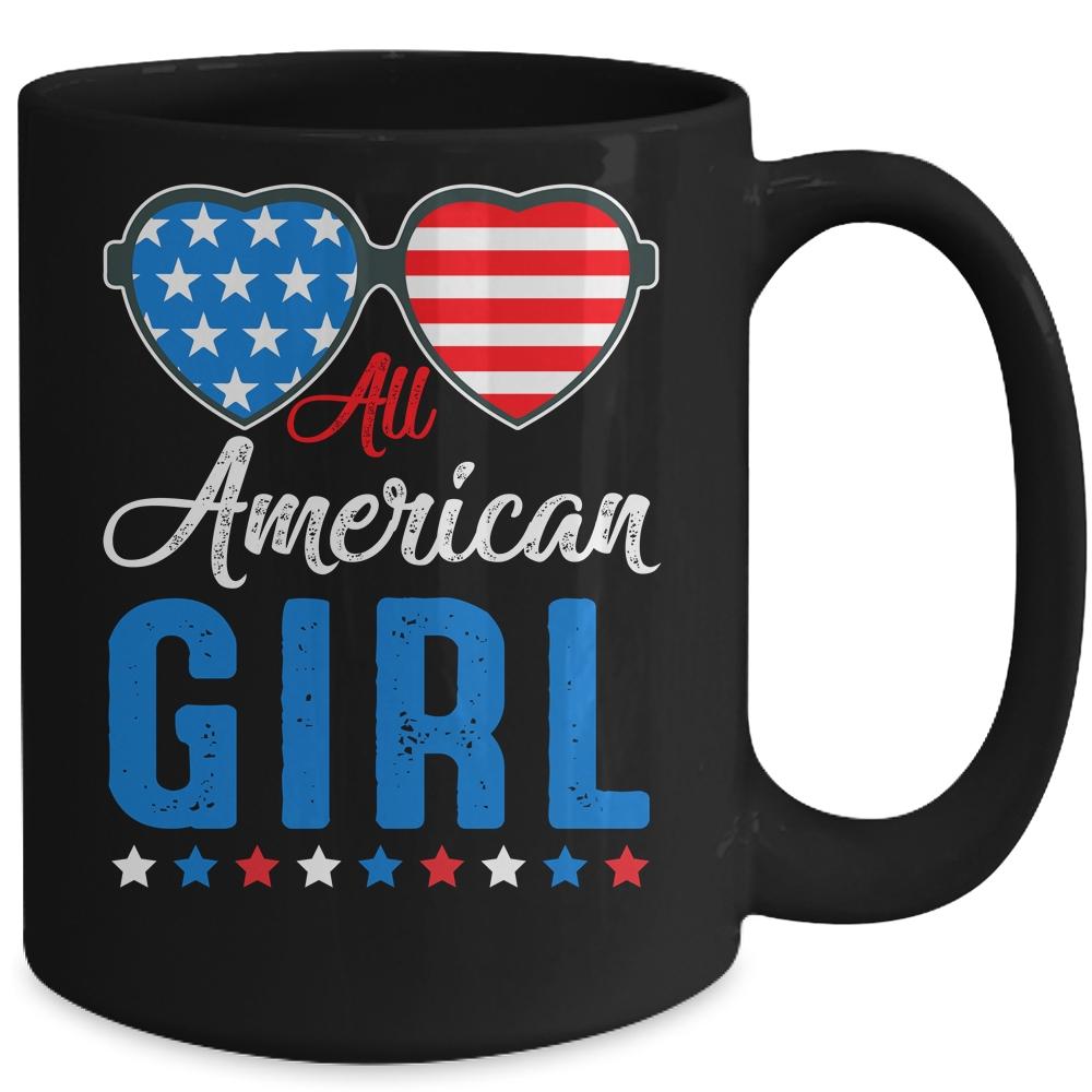 All American Girl 4th Of July Girls Kids Teens Sunglasses Mug-Coffee Mug-
