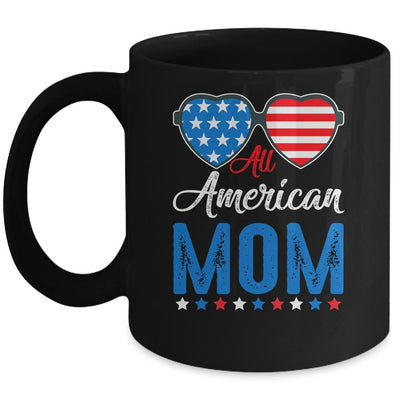 All American Mom 4th of July Independence Women Mommy Mug-Coffee Mug-Mug-Black