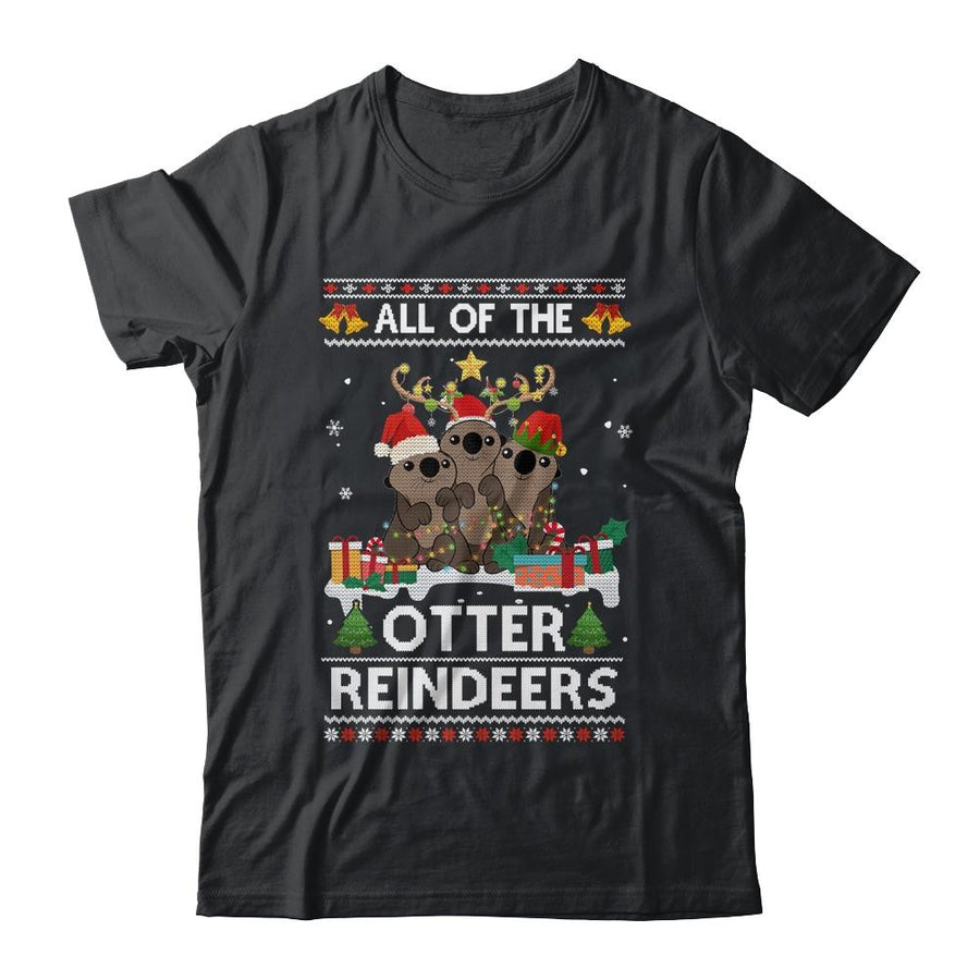 All Of The Otter Reindeer Ugly Christmas Sweater Gift-T-Shirt & Sweatshirt-Classic T-Shirt-Black