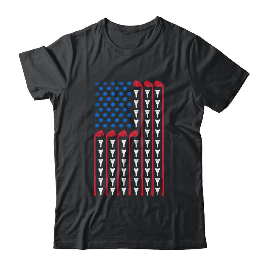 American Flag Golf Funny Golf Club Sports Gift-T-Shirt & Hoodie-Classic T-Shirt-Black