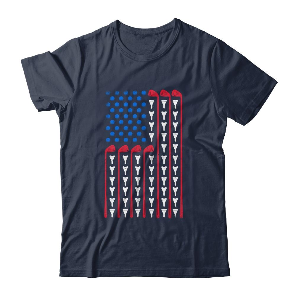 American Flag Golf Funny Golf Club Sports Gift-T-Shirt & Hoodie-Classic T-Shirt-Navy