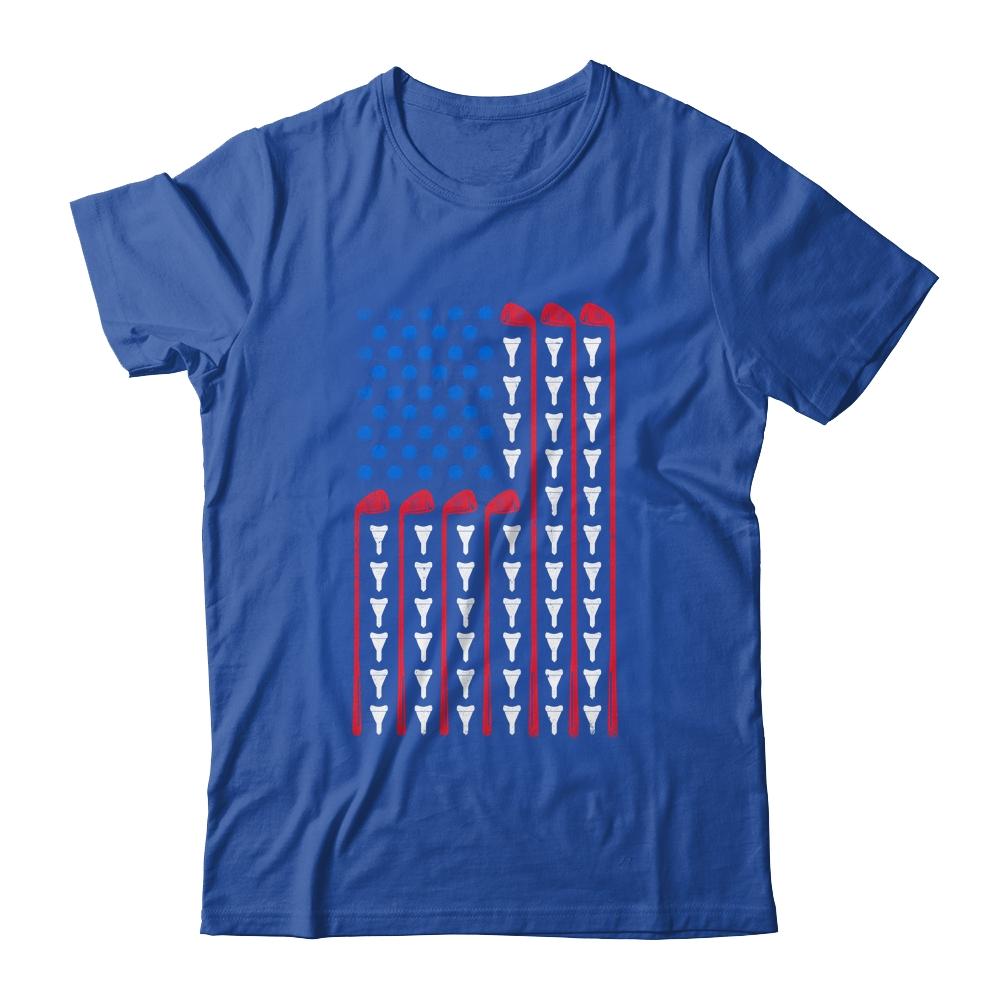American Flag Golf Funny Golf Club Sports Gift-T-Shirt & Hoodie-Classic T-Shirt-Royal