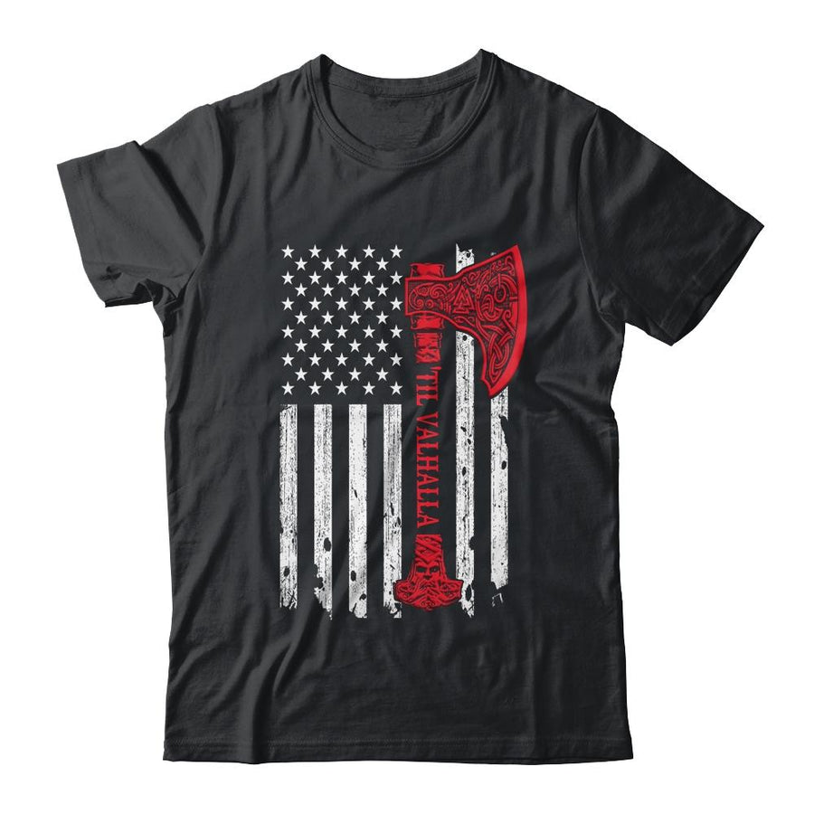 American Viking Flag Victory Valhalla-T-Shirt & Hoodie-Classic T-Shirt-Black