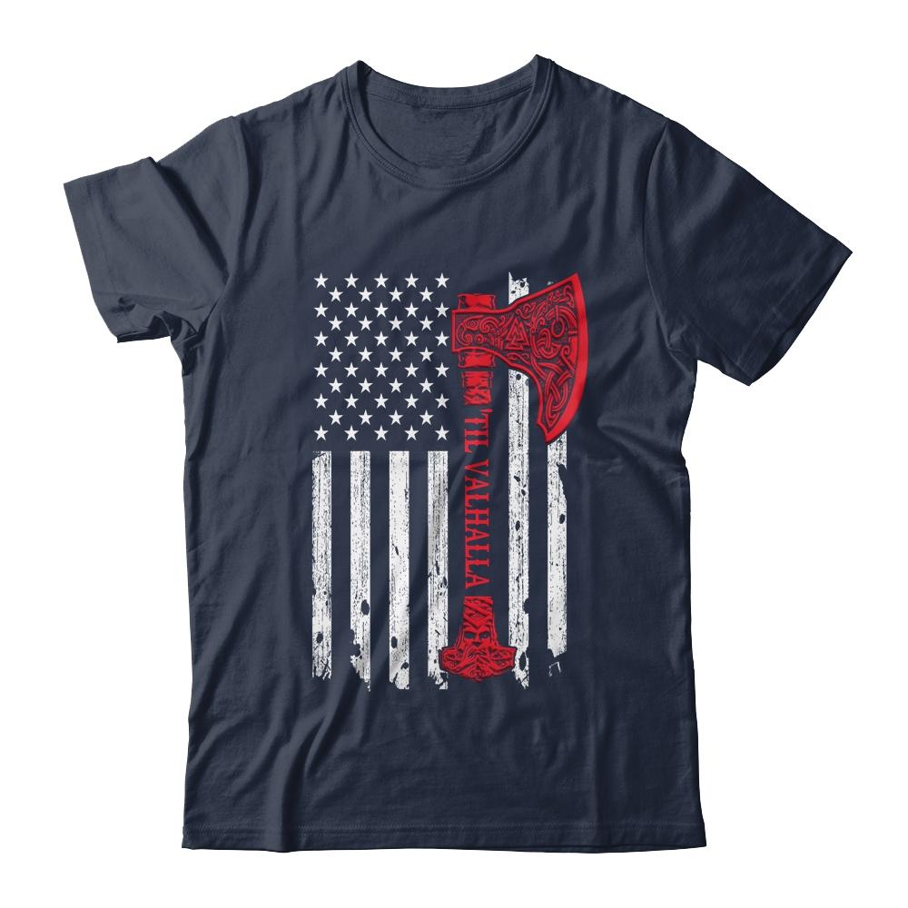 American Viking Flag Victory Valhalla-T-Shirt & Hoodie-Classic T-Shirt-Navy