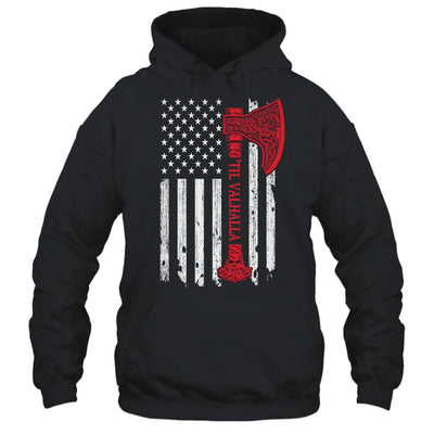 American Viking Flag Victory Valhalla-T-Shirt & Hoodie-Pullover Hoodie-Black