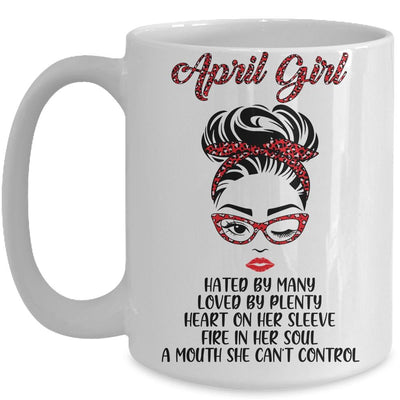 April Girl Hated By Many Loved By Plenty Leopard Women Mug-Coffee Mug-Mug-White