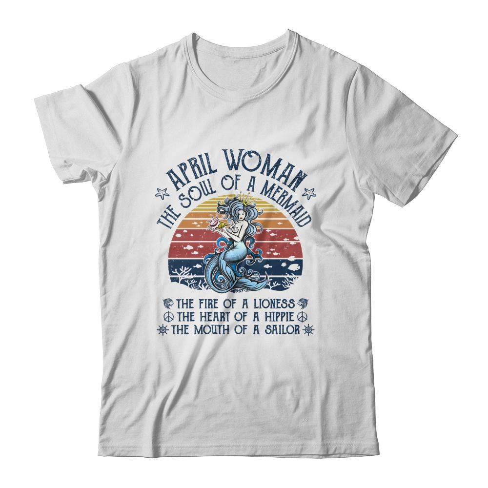 April Woman The Soul Of A Mermaid Vintage Birthday Gift