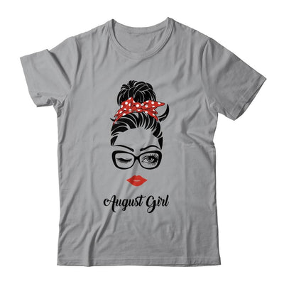 August Girl Woman Face Wink Eyes Lady Face Birthday Gift-T-Shirt & Tank Top-Classic T-Shirt-Sport Grey