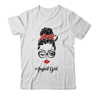 August Girl Woman Face Wink Eyes Lady Face Birthday Gift-T-Shirt & Tank Top-Classic T-Shirt-White
