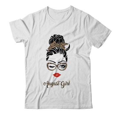 August Girl Woman Lips Eyes Lady Leopard Birthday Gift-T-Shirt & Tank Top-Classic T-Shirt-White